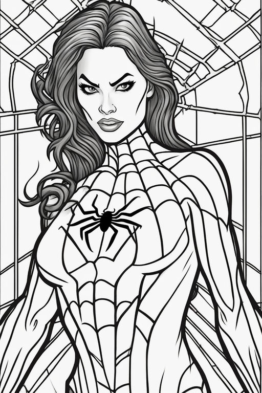 spider woman coloring pages