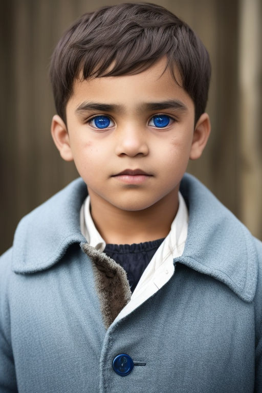 little boy with black hair and blue eyes