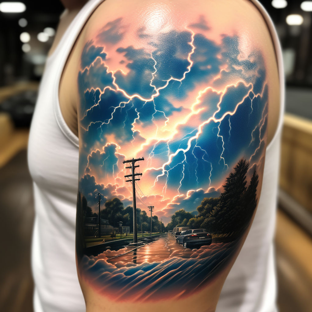 Realistic lightning ⚡️ tattoo done by @wise2cubes #femaleartist #femal... |  TikTok