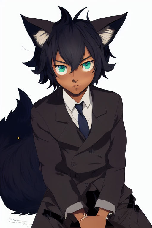 anime boy with wolf ears