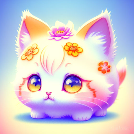 Cute cartoon anime cat drawing grumpy  AI Photo Generator  starryai