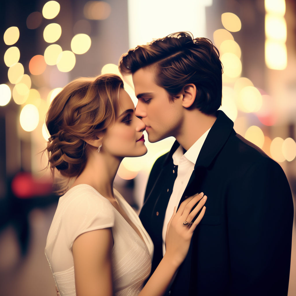 Beautiful loving couple posing on dark backgroung with night lights. Man  embracing and going to kiss sensual woman. Loving couple kissing over black  background. Stock Photo | Adobe Stock