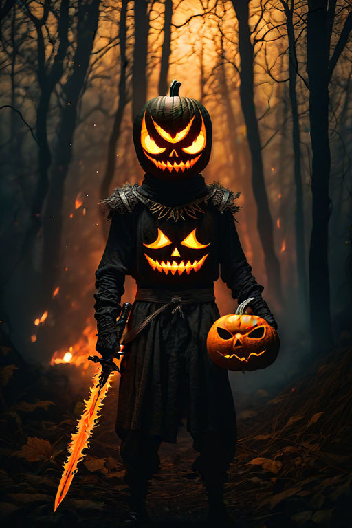 Halloween Pumpkin Fire Headless Horseman