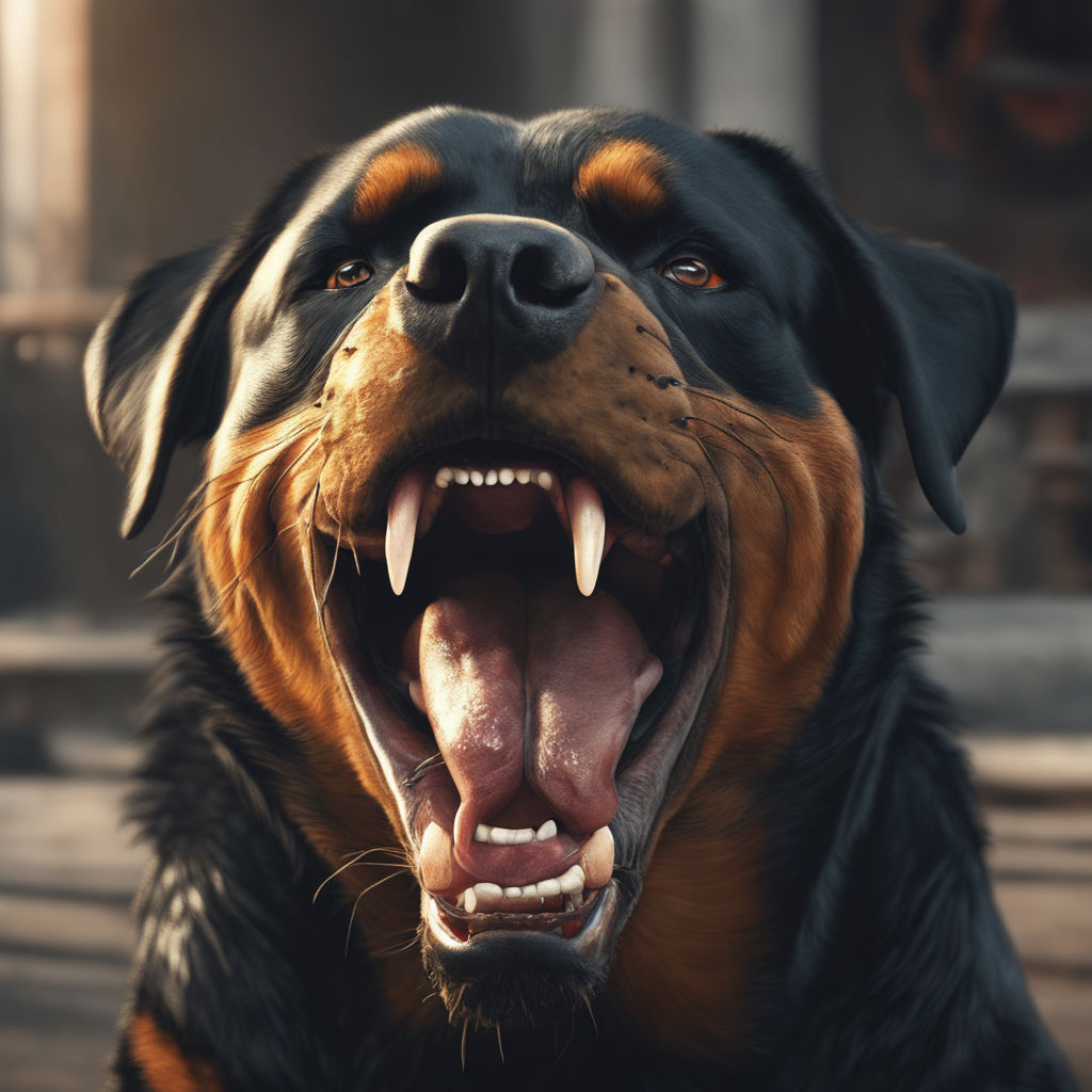 growling rottweiler