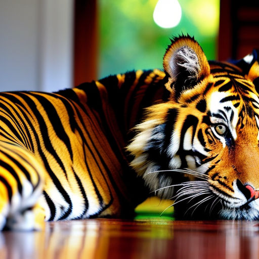 both are wearing Bengal tiger-striped orange and black jerseys. -  Playground AI