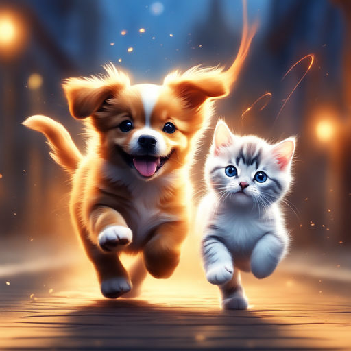 cute puppies and kittens drawings