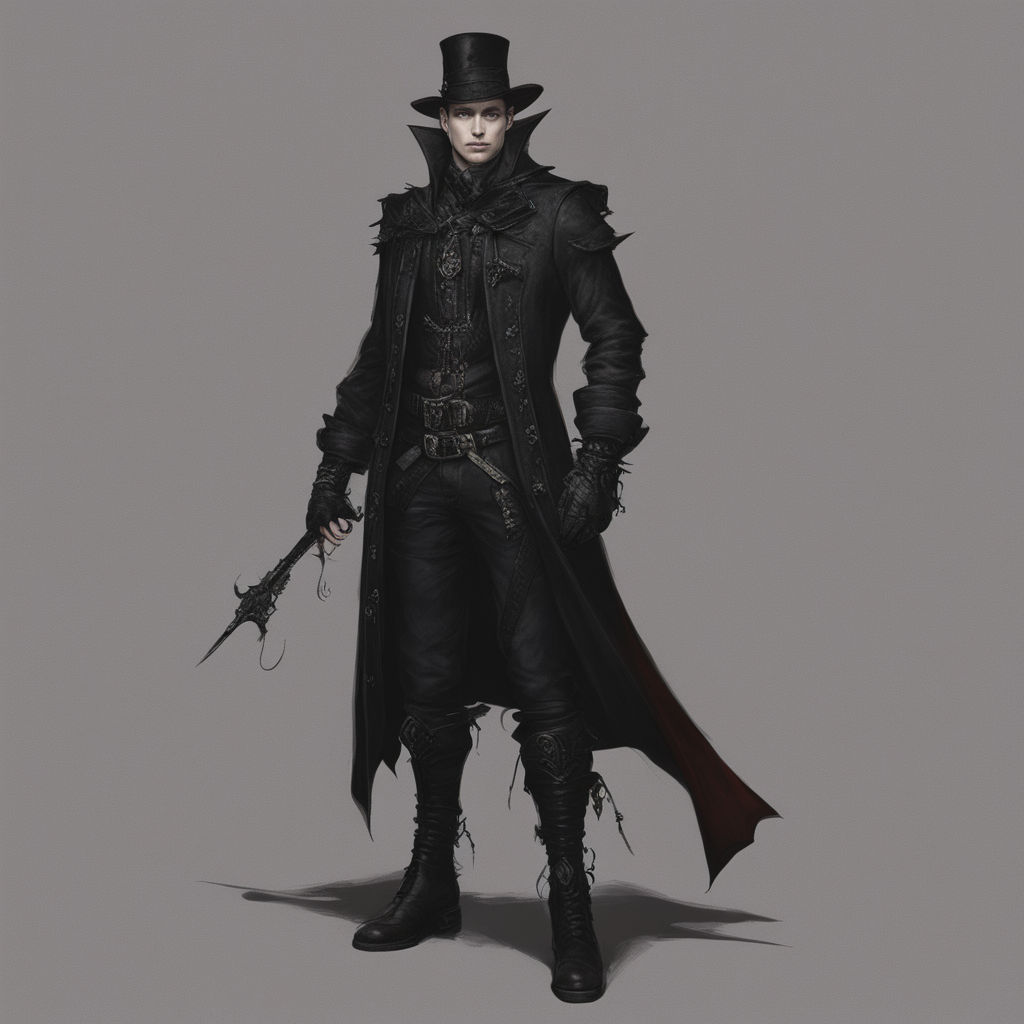 Female Figure with a Fantasy Vampire Hunter Outfit Stock Illustration -  Illustration of myth, mystery: 213296682