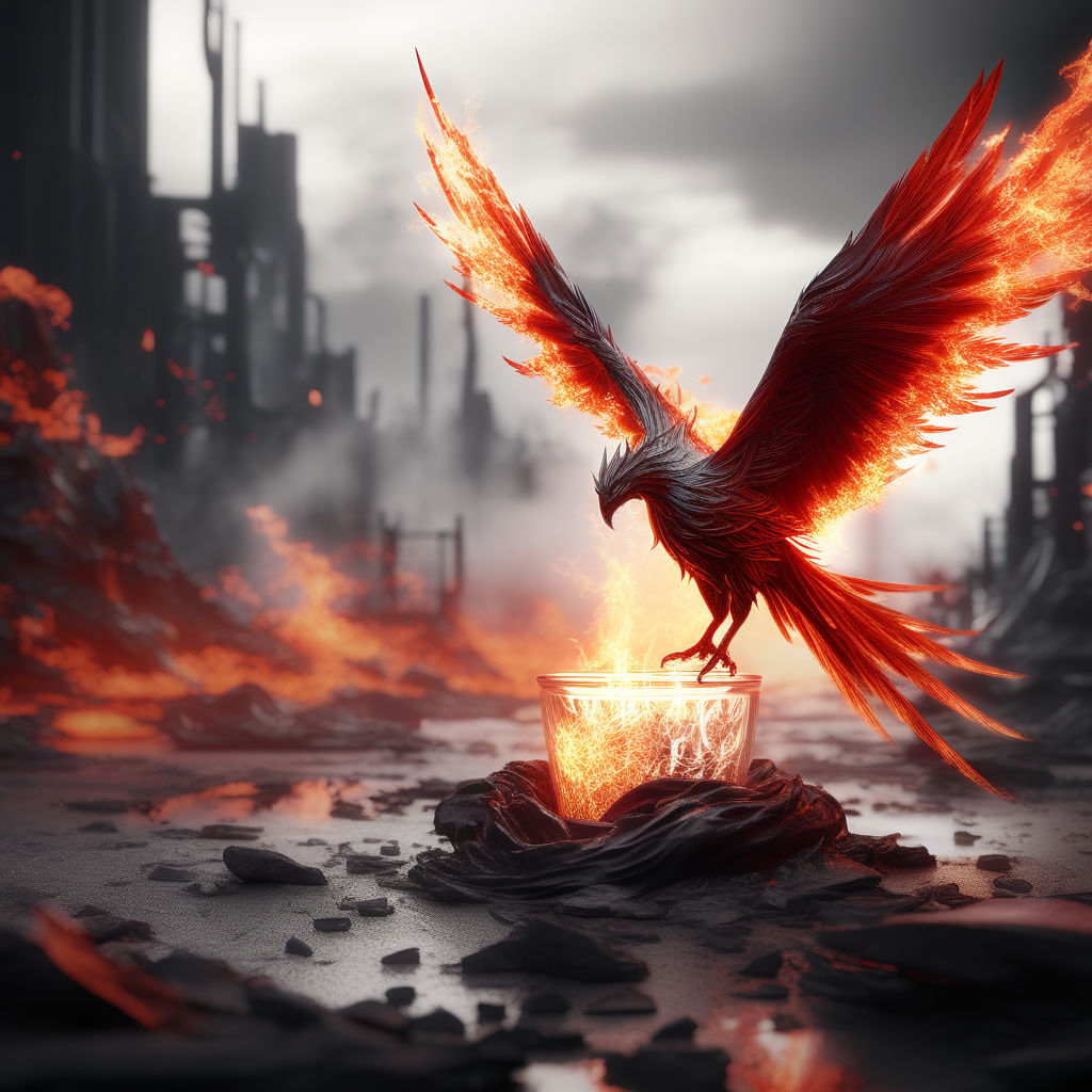 Phoenix Rising Magic; Fantasy Mystical Phoenix from the Flames - Fantasy  Image - Magical Mystery Art - Digital Download