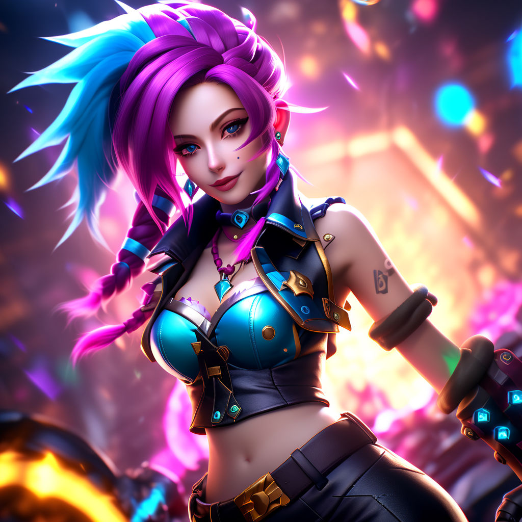 prompthunt: League of Legends Jinx, lol Jinx render as a very