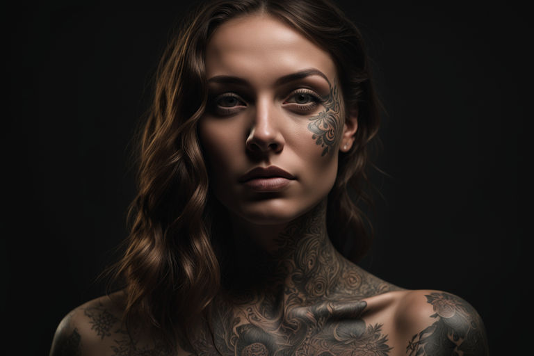 portrait of a tattooed woman - Playground