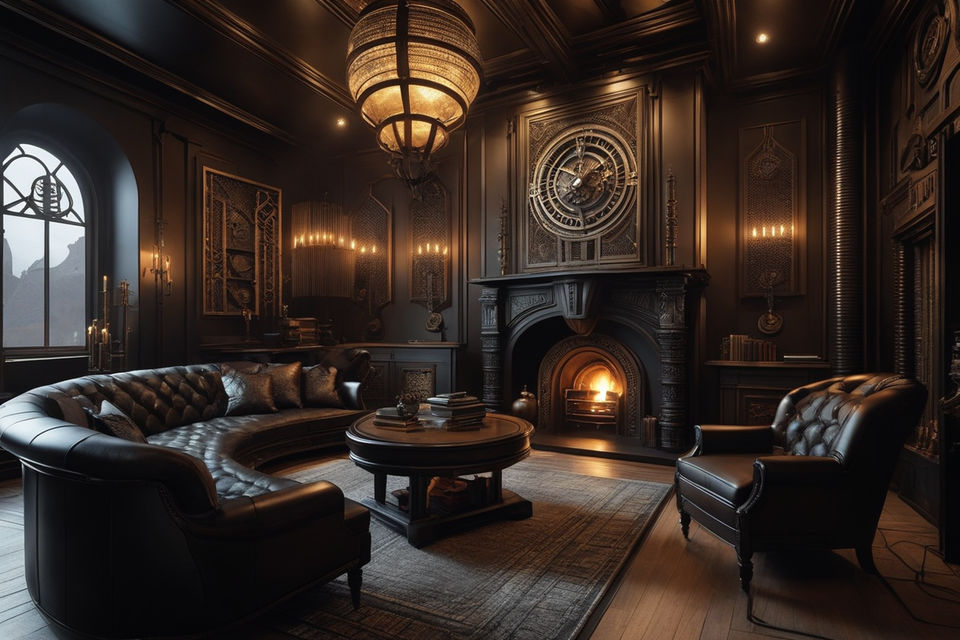 dark gothic living room