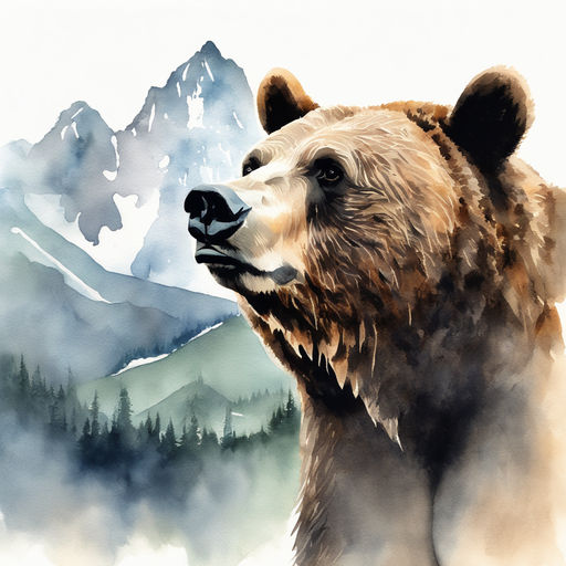 Create an American football team logo featuring a grizzly bear in