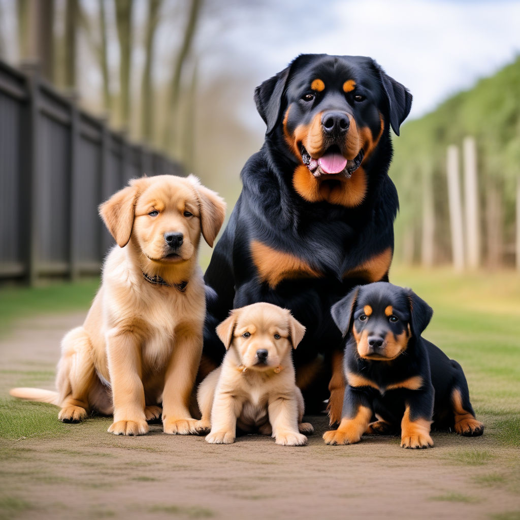 Golden retriever sales rottweiler puppies