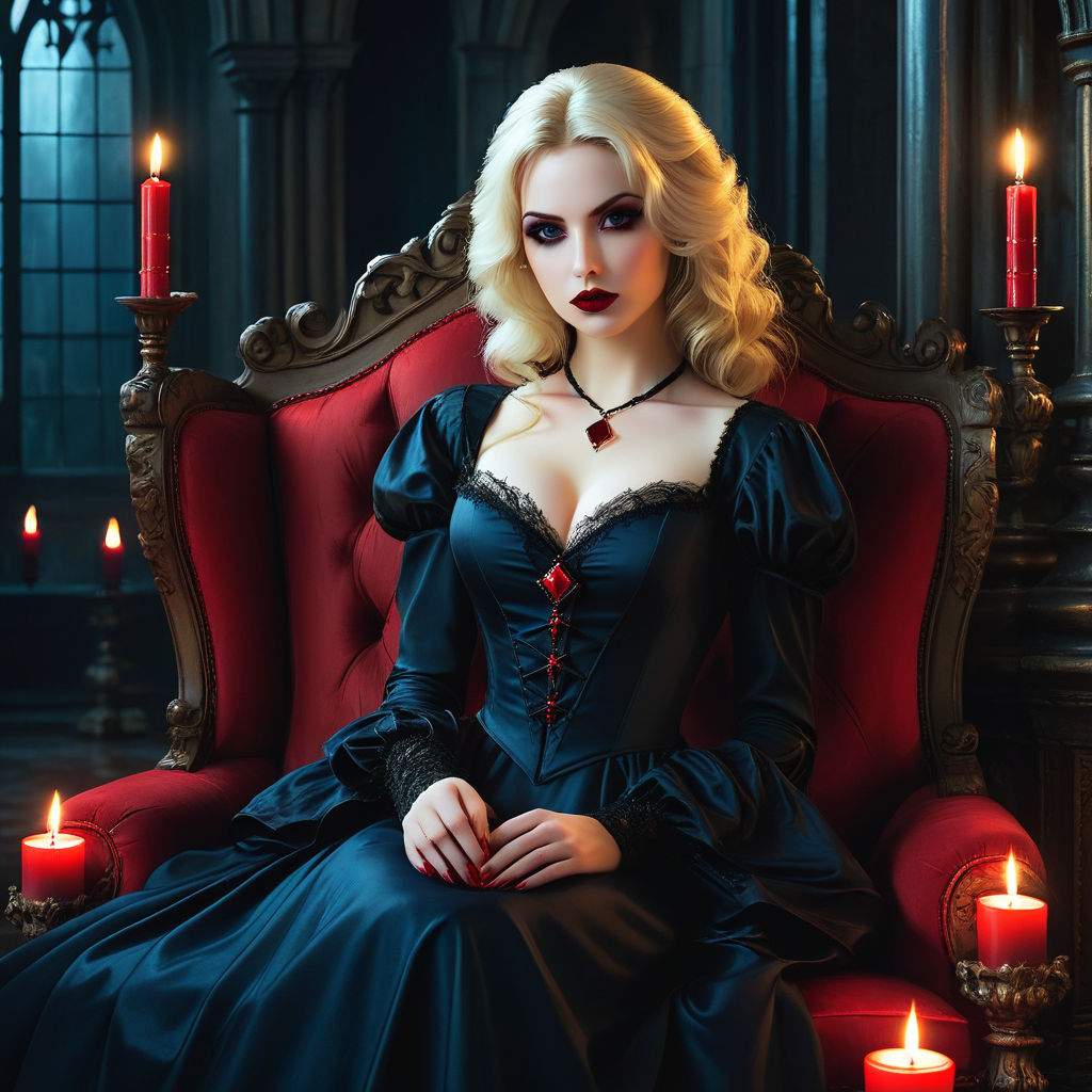 Sexy Blonde Vampire Corset Dress Alluring Dark Beautiful Artwork | Art  Board Print