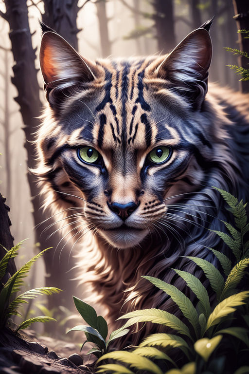 realistic wildcat drawing