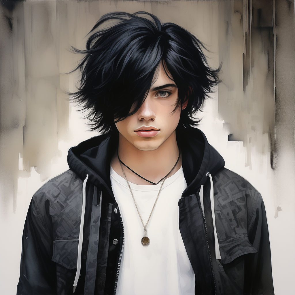 Anime character with black hair and blue eyes holding a black object,  handsome guy in demon killer art, portrait of eren yeager, Guviz-style  artwork, Badass anime 8 K - SeaArt AI