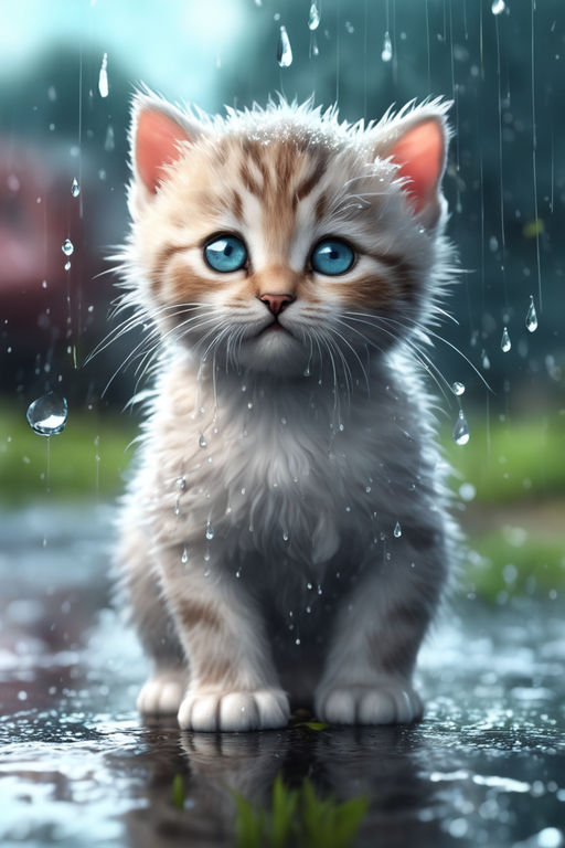 cute sad cat with tears