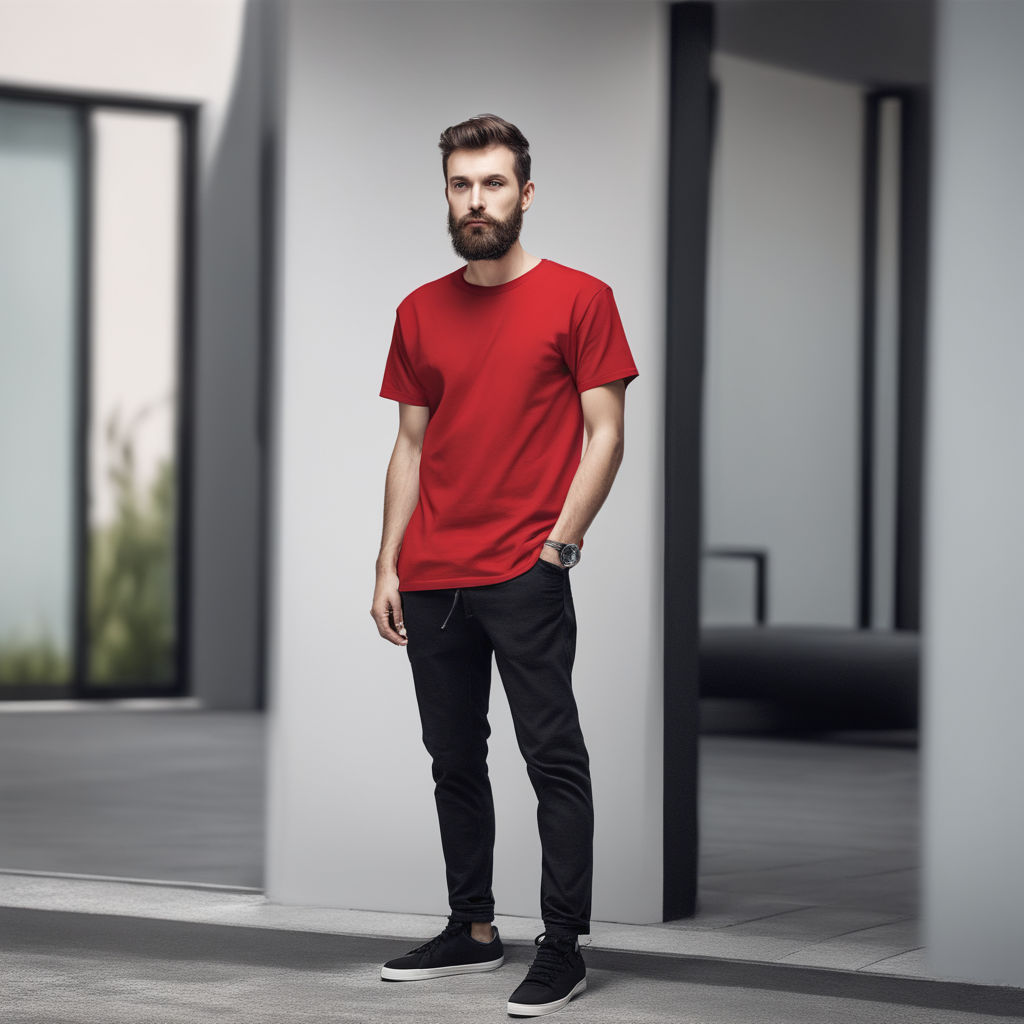 plain black t-shirt mockup template, with male model, front and back view,  isolated on transparent background. generative ai 26537507 PNG