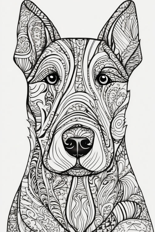 Zentangle dog pen art style