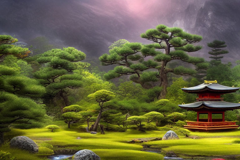 Background - Zen Garden Rare - Pink Forest