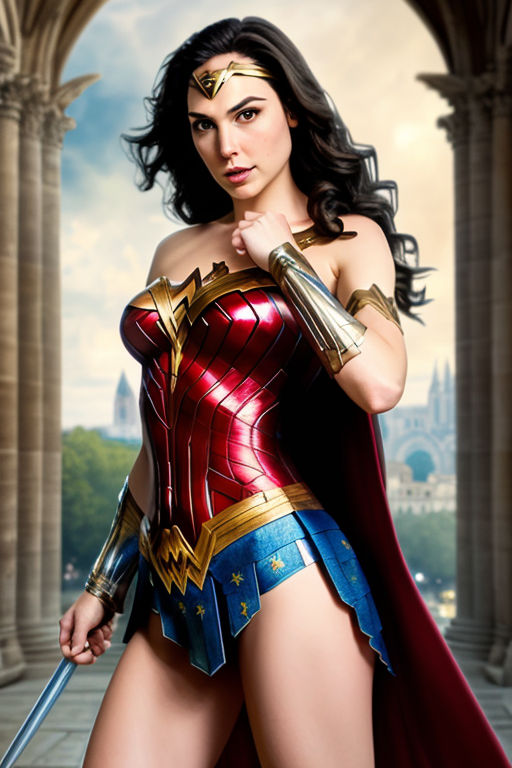 corset bra and extremely short skirt inspired by the Wonder Woman uniform  - Playground