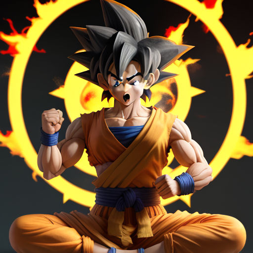 prompthunt: a full portrait photo of super saiyan son goku, f / 2