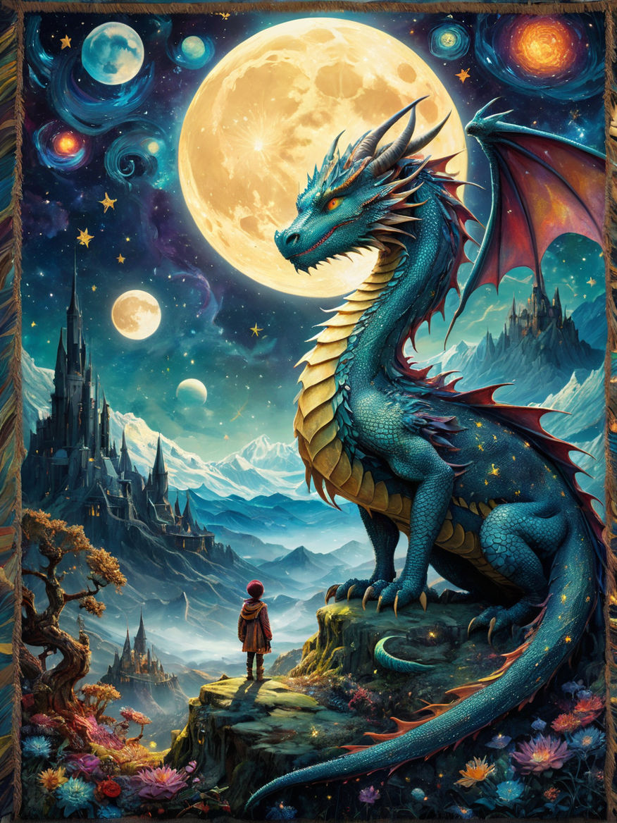 Enchanting Fantasy Book Cover with Dragon Warriors & Royal Romance, AI Art  Generator