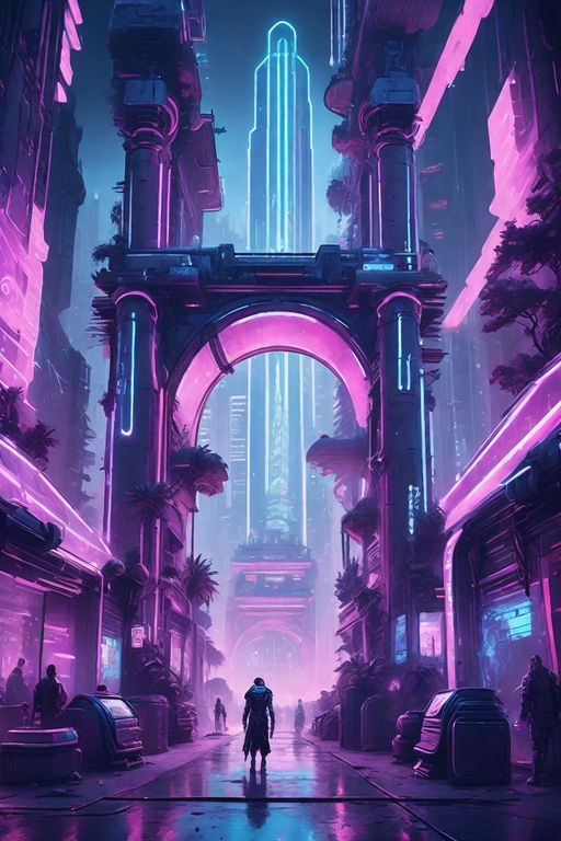 Cyber City, Misty, Neon, world, Cyberpunk, light, AI, HD phone wallpaper