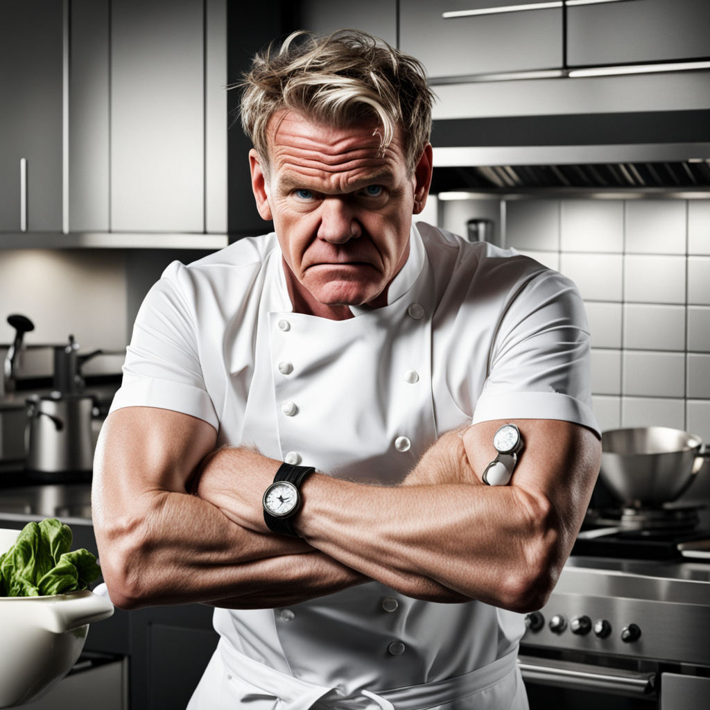 GOR001 : Gordon Ramsay with knife - Iconic Images