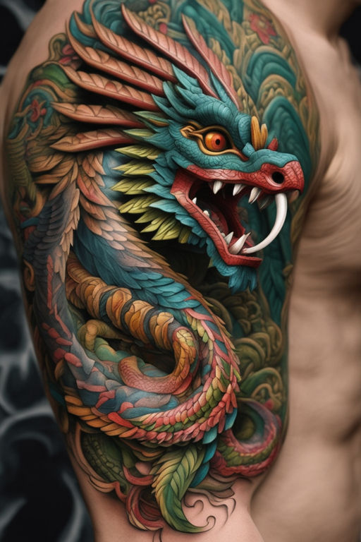 quetzalcoatl tattoo sleeve