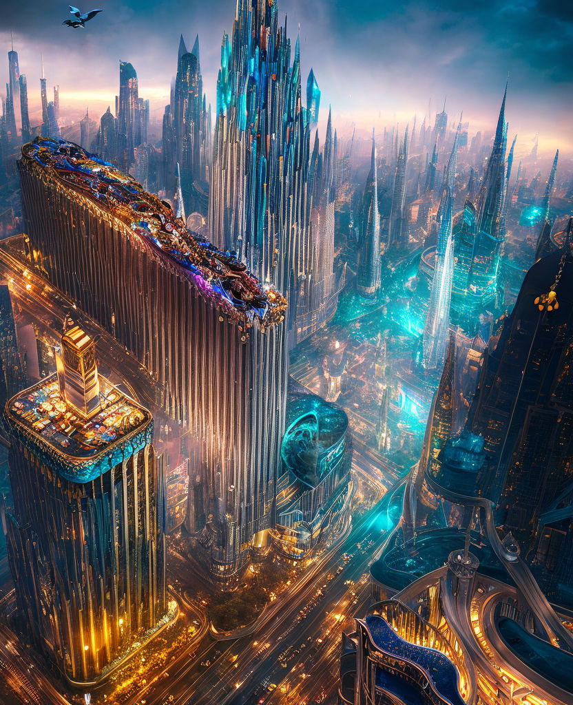 sci fi city skyline