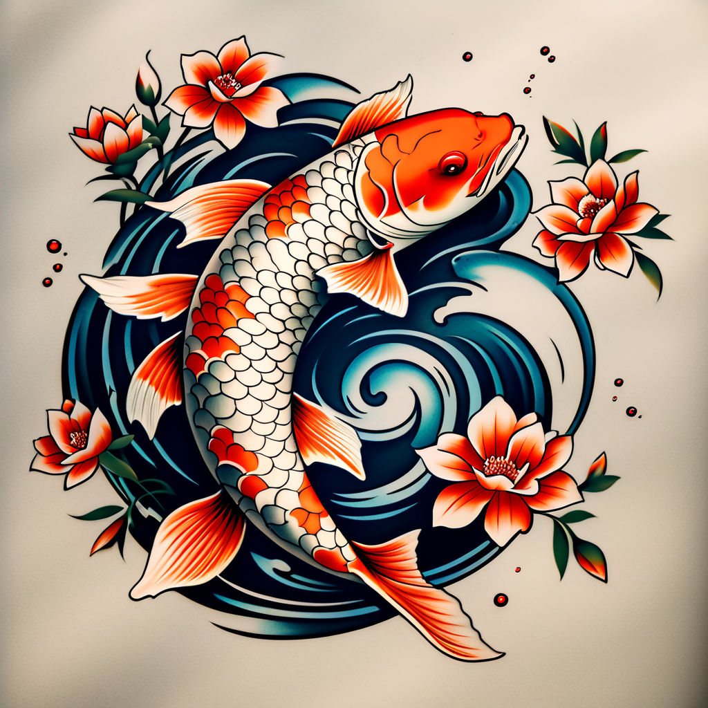 Colourful Traditional Japanese tattoos style print - Playground