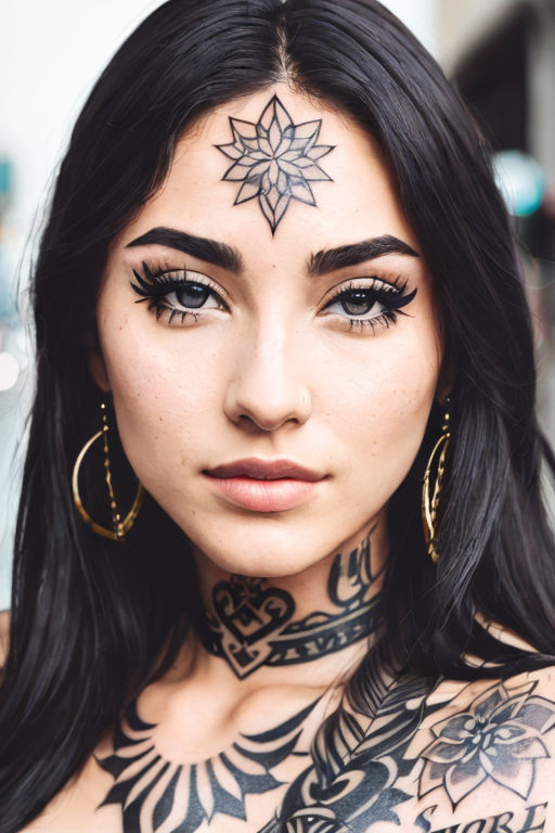 face woman tattoos" - Playground AI
