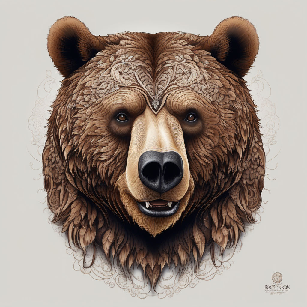 Grizzly Drawing Ink - Realistic Bear Head Drawing Clipart (#3205029) -  PikPng