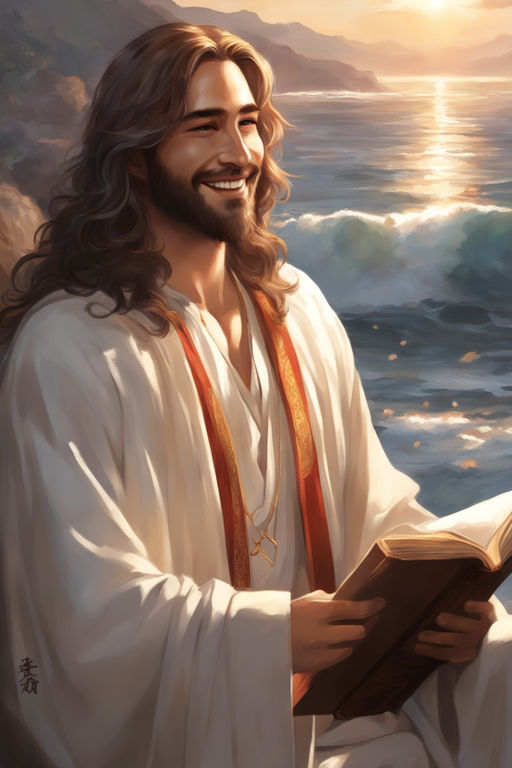 jesus laughing painting