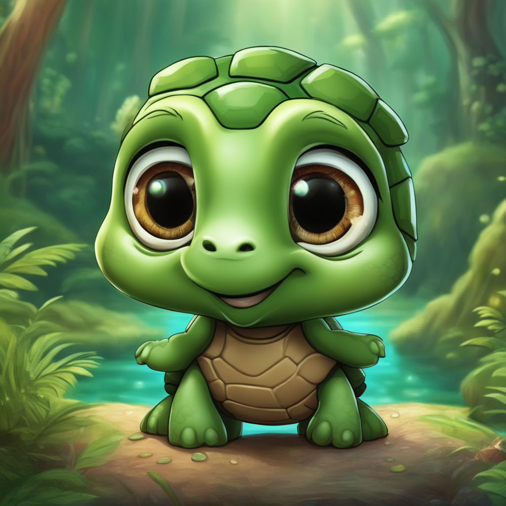 cute cartoon turtles with big eyes