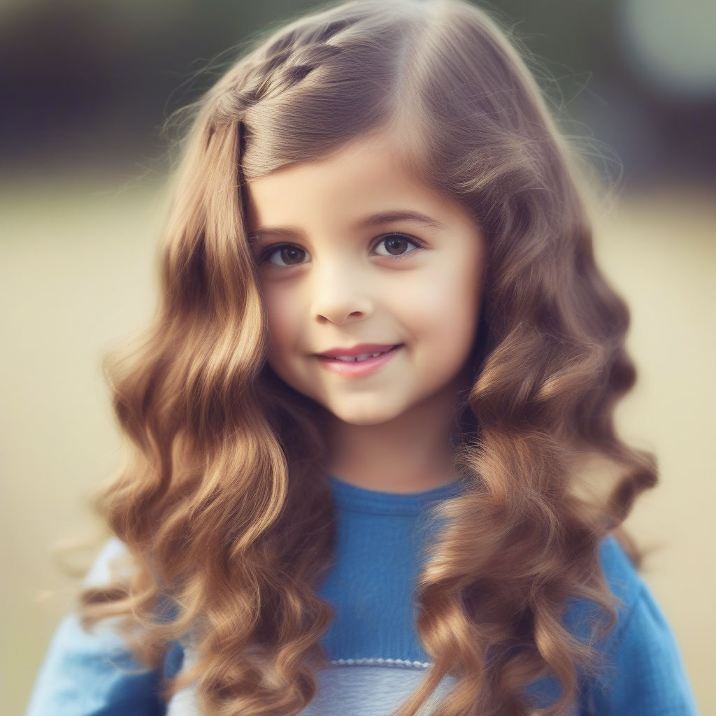 little girl with long brown hair