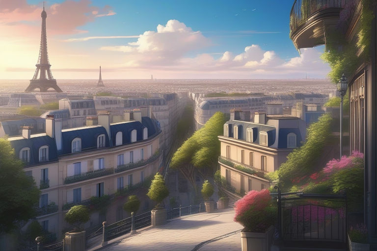 Paris of the future in anime style