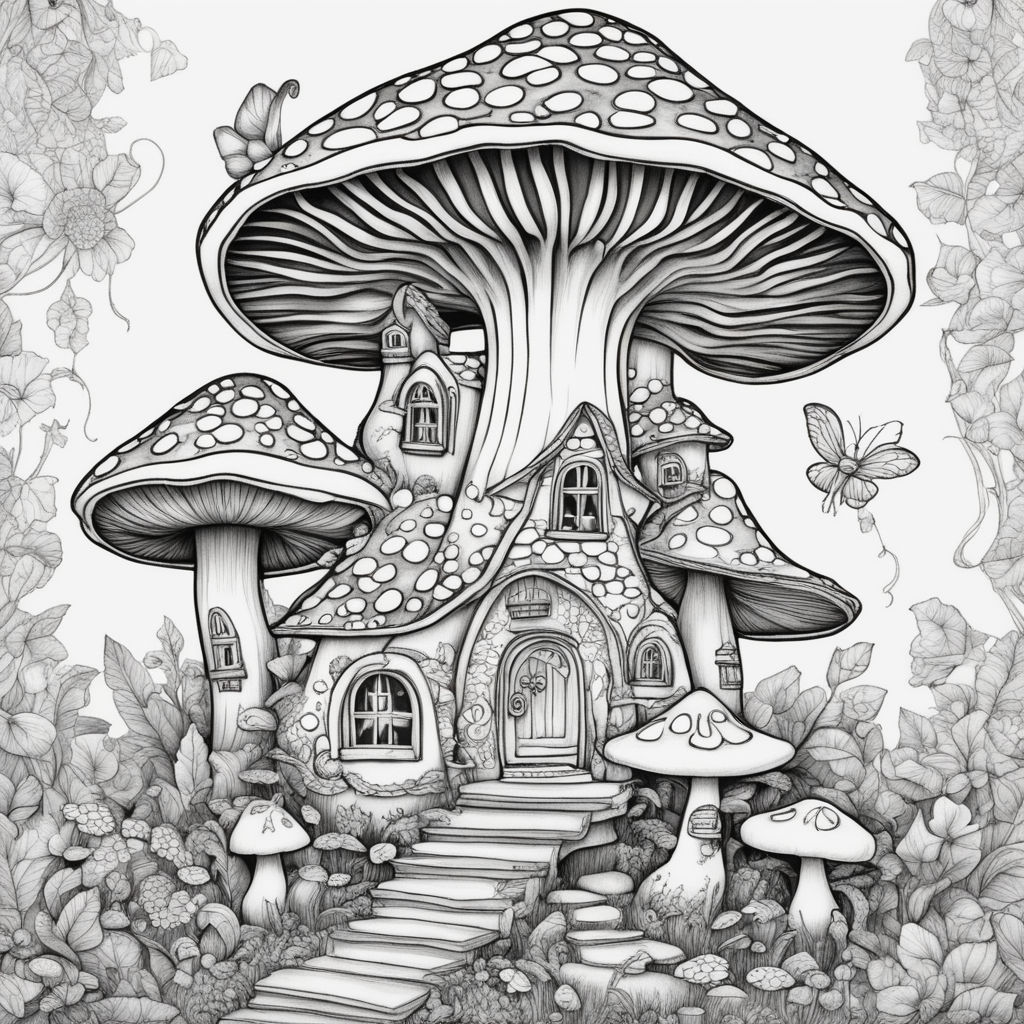 Mushroom Village Colouring Page, Cottagecore Colouring Pages, Fairycore,  Mushroom Decor, Mushroom Drawing, Mushroom Gifts, Adult Colouring 