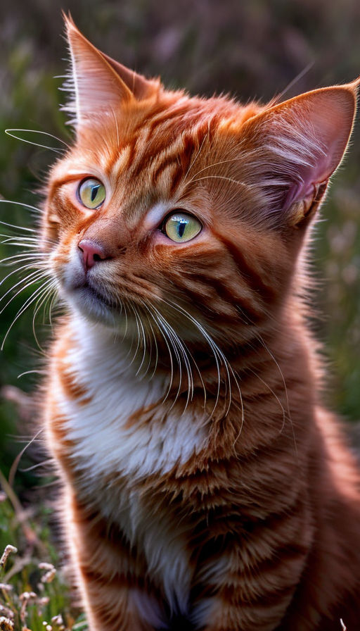 fluffy dark orange cat