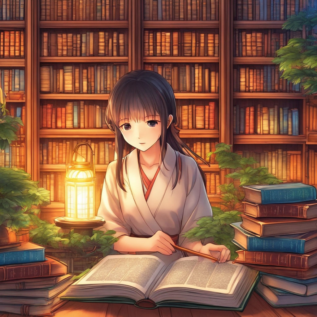 Anime Girl Studying Library Researching Reading Stock Vector (Royalty Free)  2311056119 | Shutterstock