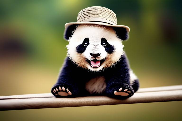 laughing baby panda