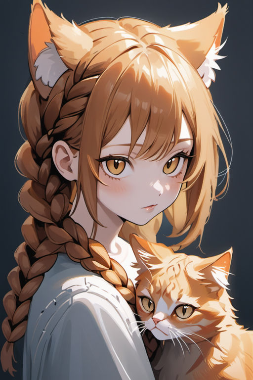 Cute Cat Braid Anime Hair Blonde