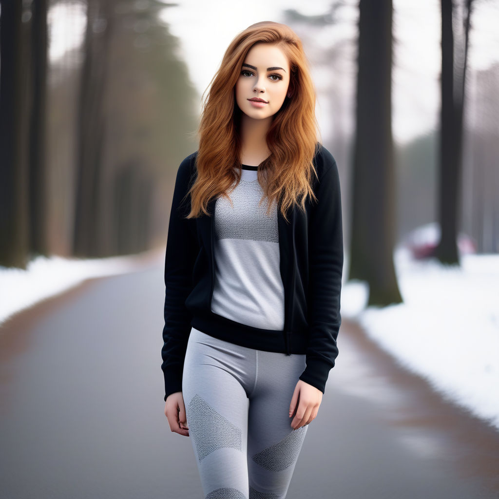 A girl in black leggings - Playground