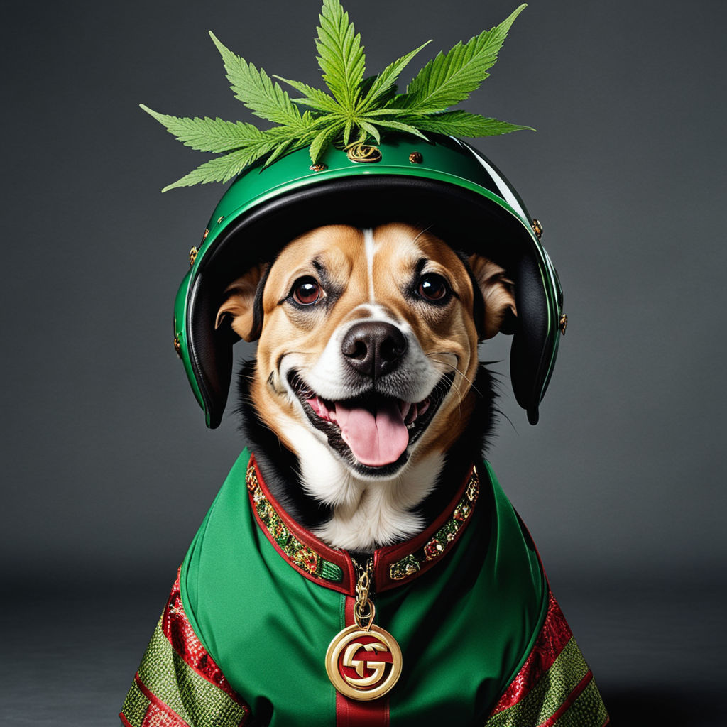 fashion smile tomboy wearing a cannabis helmet gucci - Playground