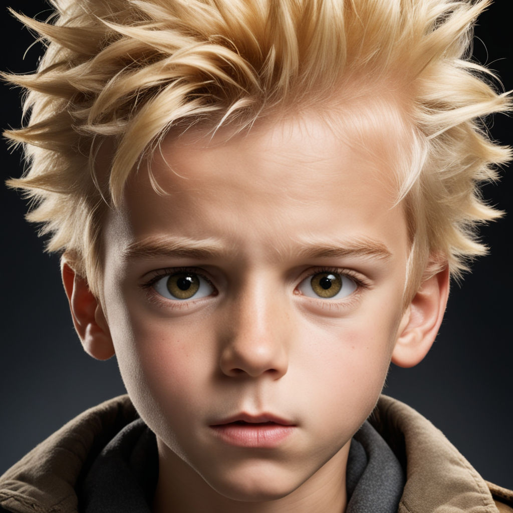 Handsome young boy with spiked hair Stock Photo - Alamy