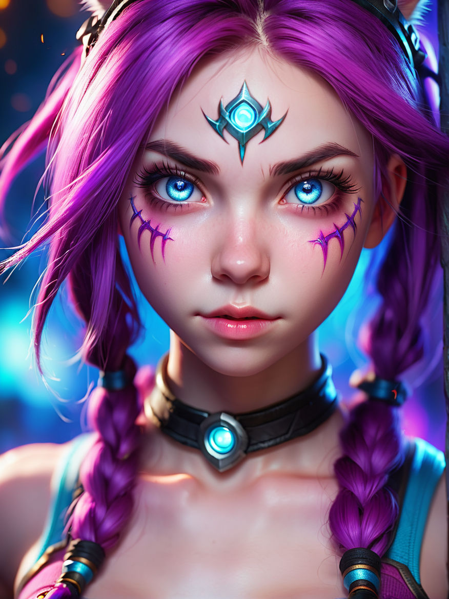 Download Jinx Arcane Stretching Smile Wallpaper