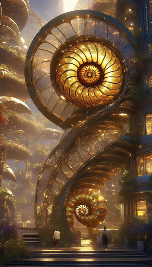 organic solarpunk art nouveau city - Playground