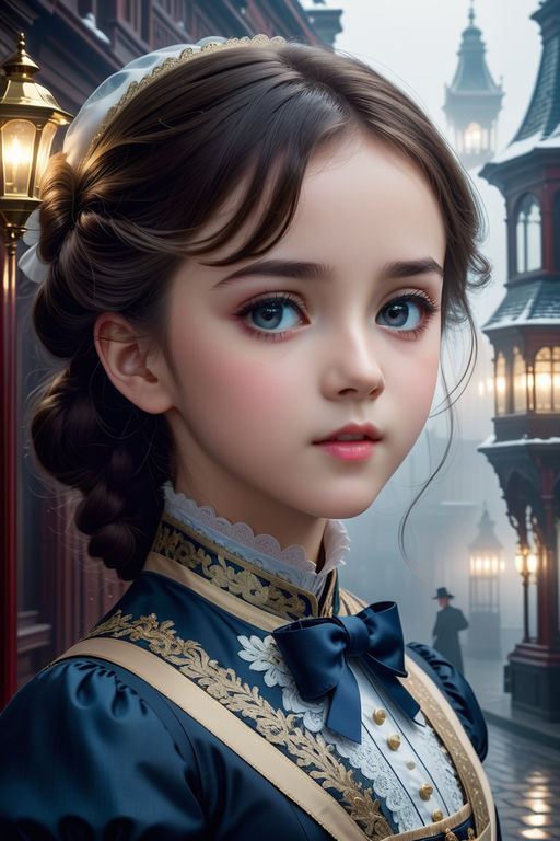 3d anime woman and 4k full HD from the Victorian era