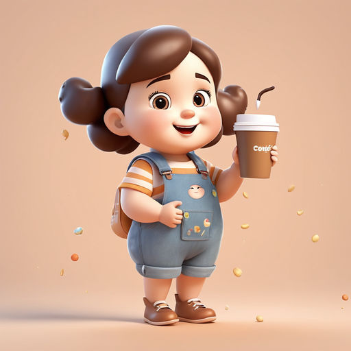 cute girl cartoon characters 3d